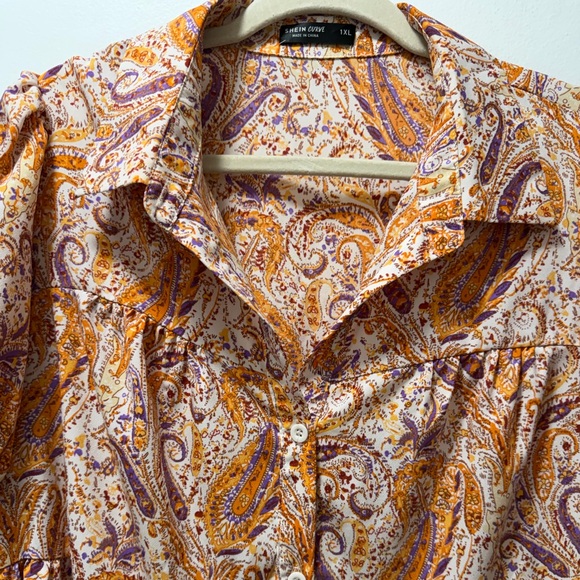 SHEIN Boho Paisley Babydoll Tiered Dress - Picture 5 of 7